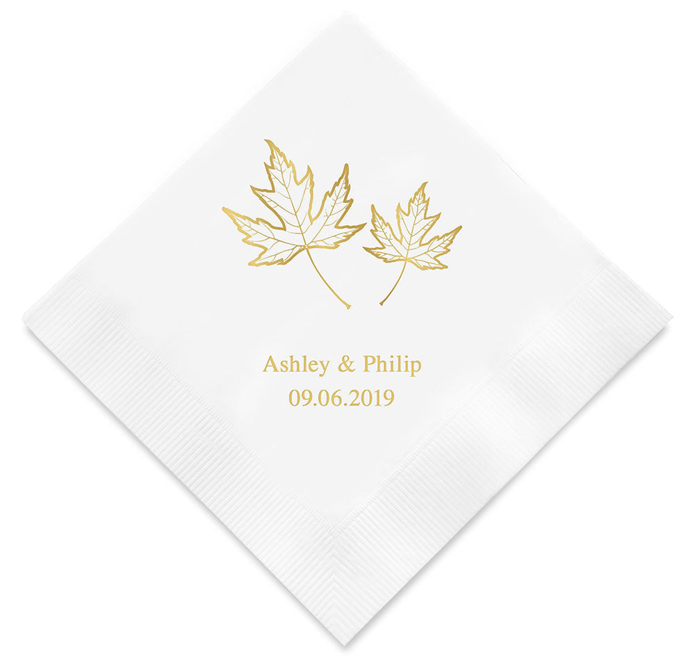 Fall Leaf Personalized Napkins