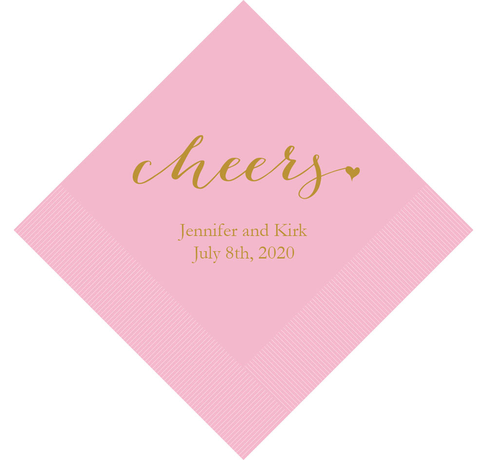 Cheers Personalized Wedding Napkins