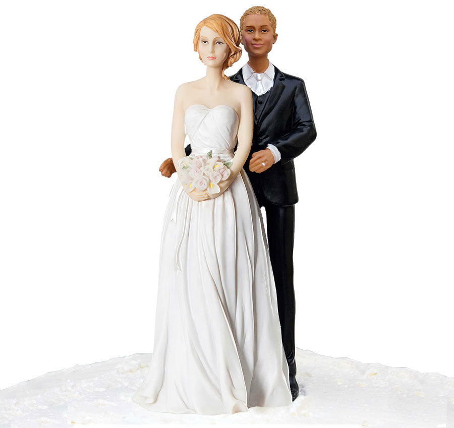 Stylish Contemporary African American Groom with Blonde Hair