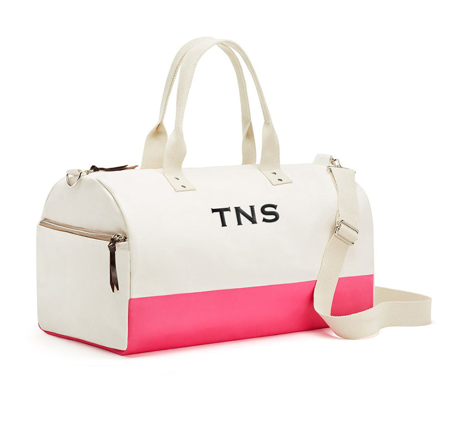 Personalized Canvas Weekender Bag - Pink