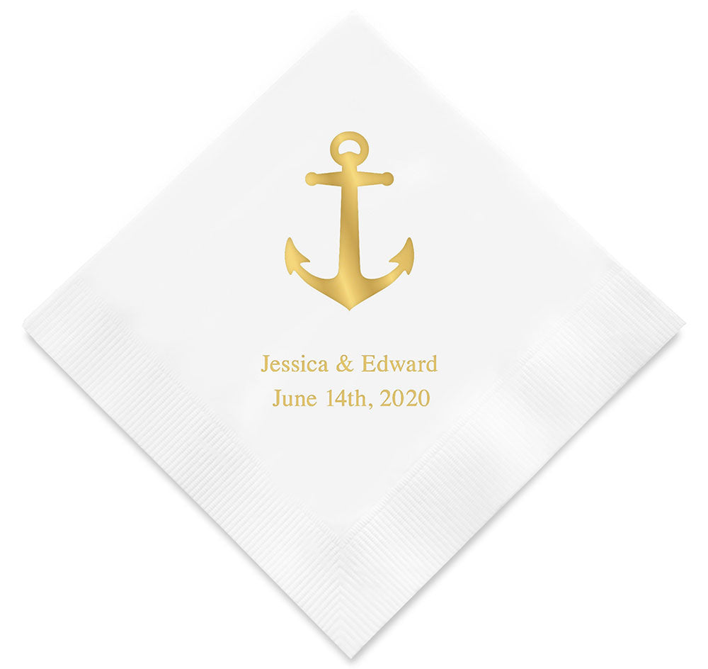 Anchor Personalized Wedding Napkins
