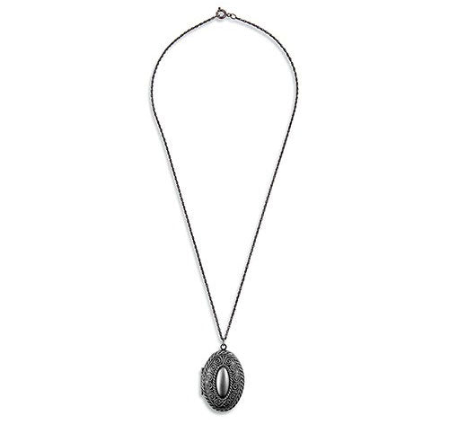 Custom Bouquet Locket - Antique Silver