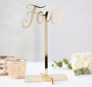 Gold Acrylic Table Numbers