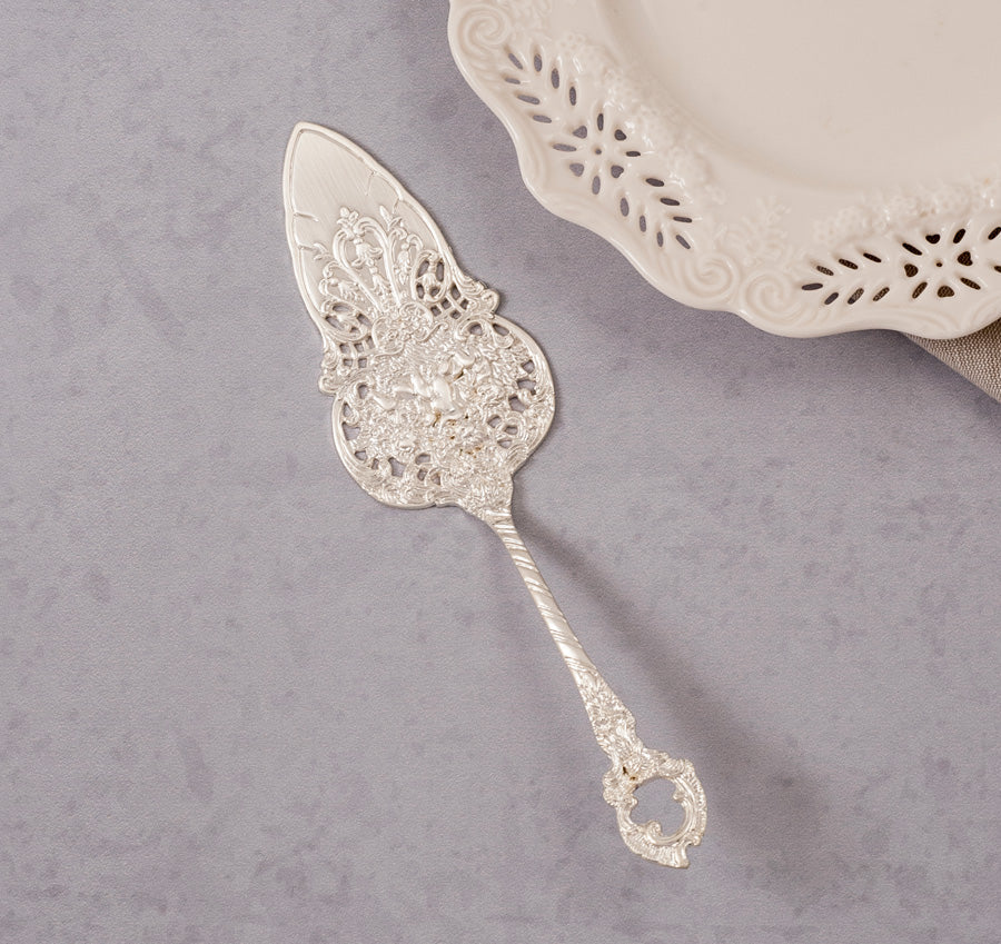 Ornate Petite Server - Brushed Silver