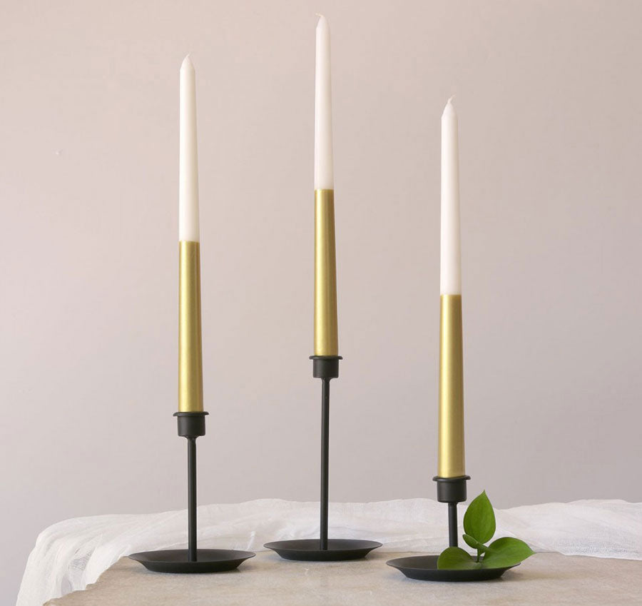 Black 3 Piece Candle Holder Set