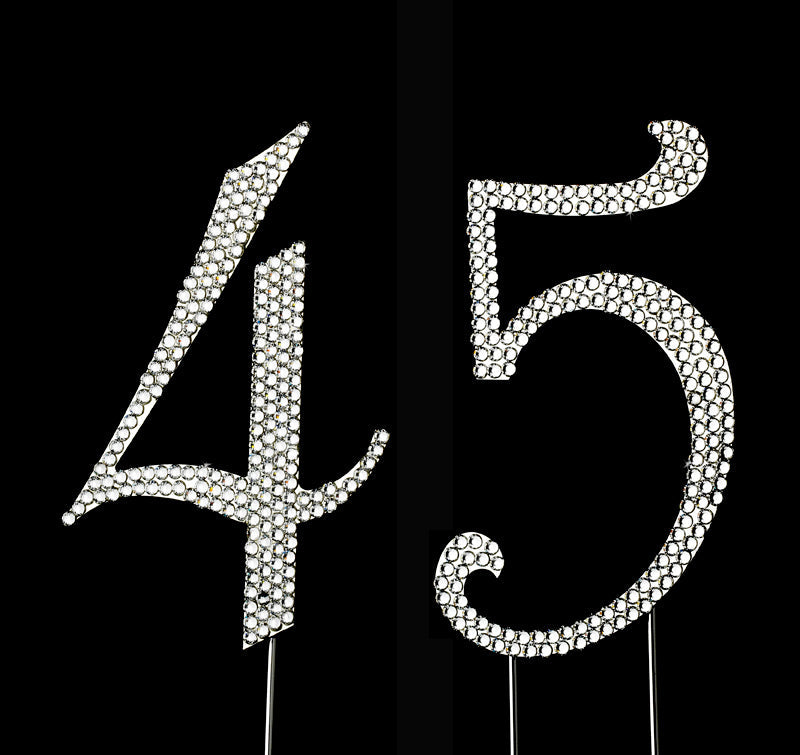 Completely Covered Swarovski Crystal Number Cake Topper