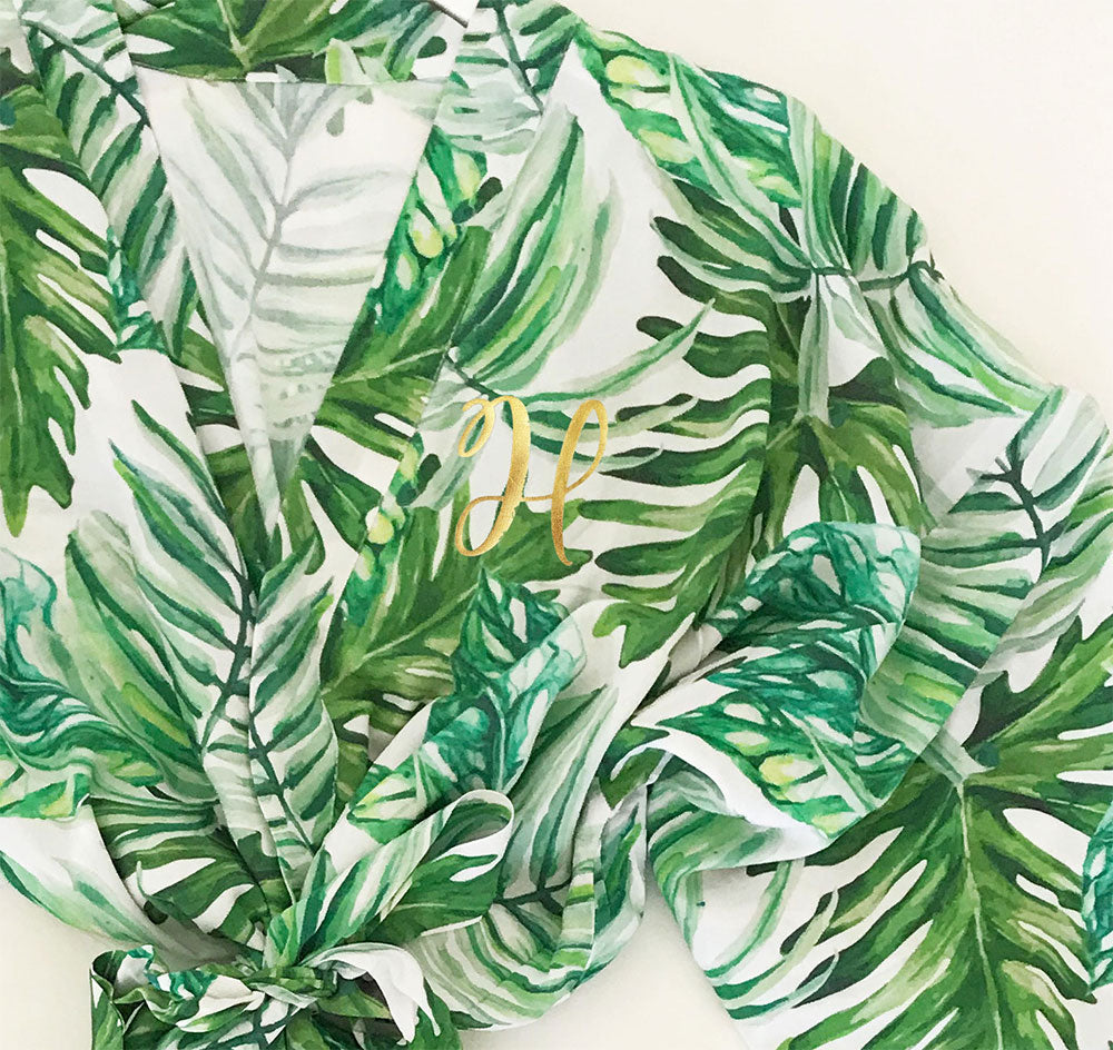 Palm Leaf Bridesmaid Robe