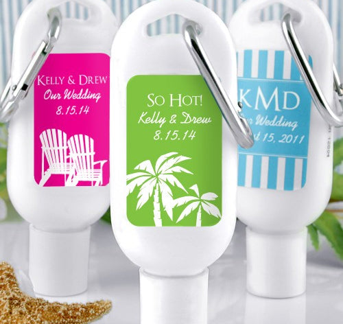 Custom Sunscreen Favor with Carabiner - Silhouette Collection