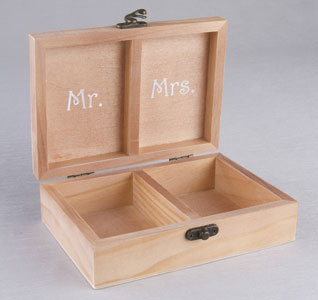 Mr &amp; Mrs Wooden Ring Box