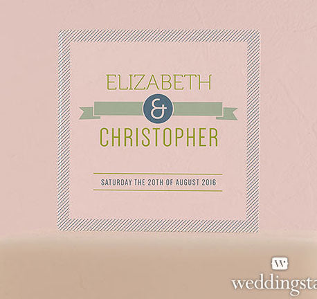 Striped Custom Wedding Cake Topper