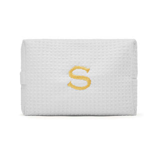 Waffle Bridesmaid Cosmetic Bag - White