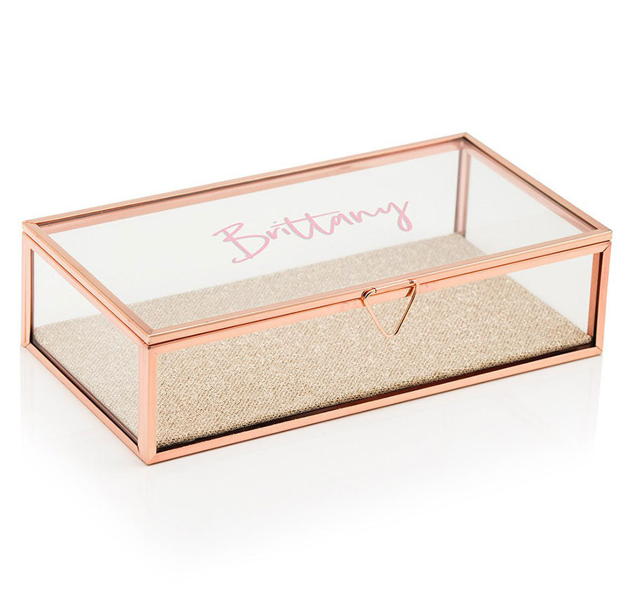 Personalized Rose Gold Jewelry Box - Name