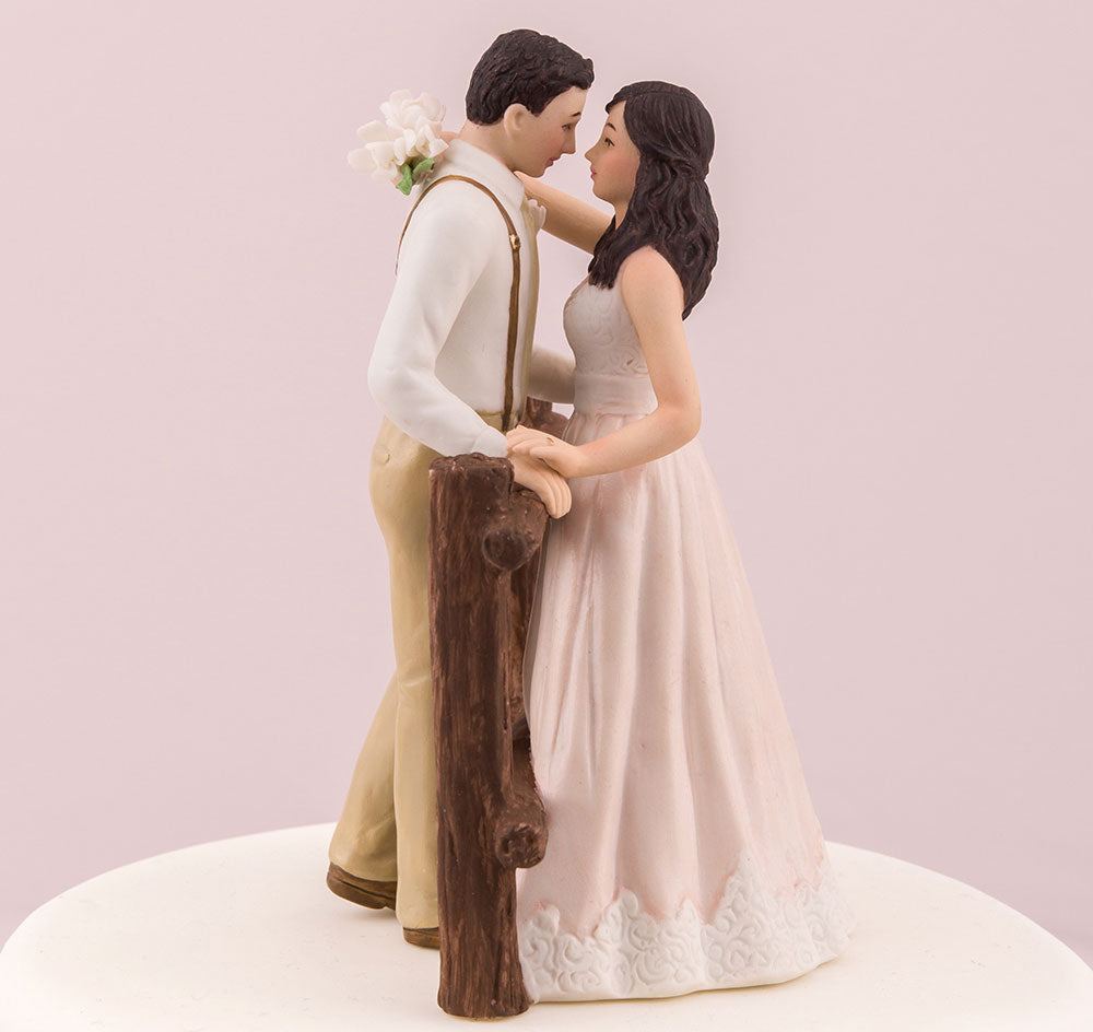 Rustic Bride &amp; Groom Cake Topper