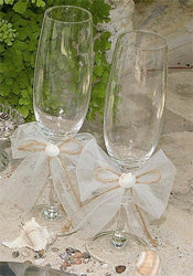 Sea Shell Wedding Toasting Flutes