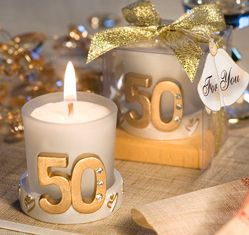 Golden Anniversary Candle Favor