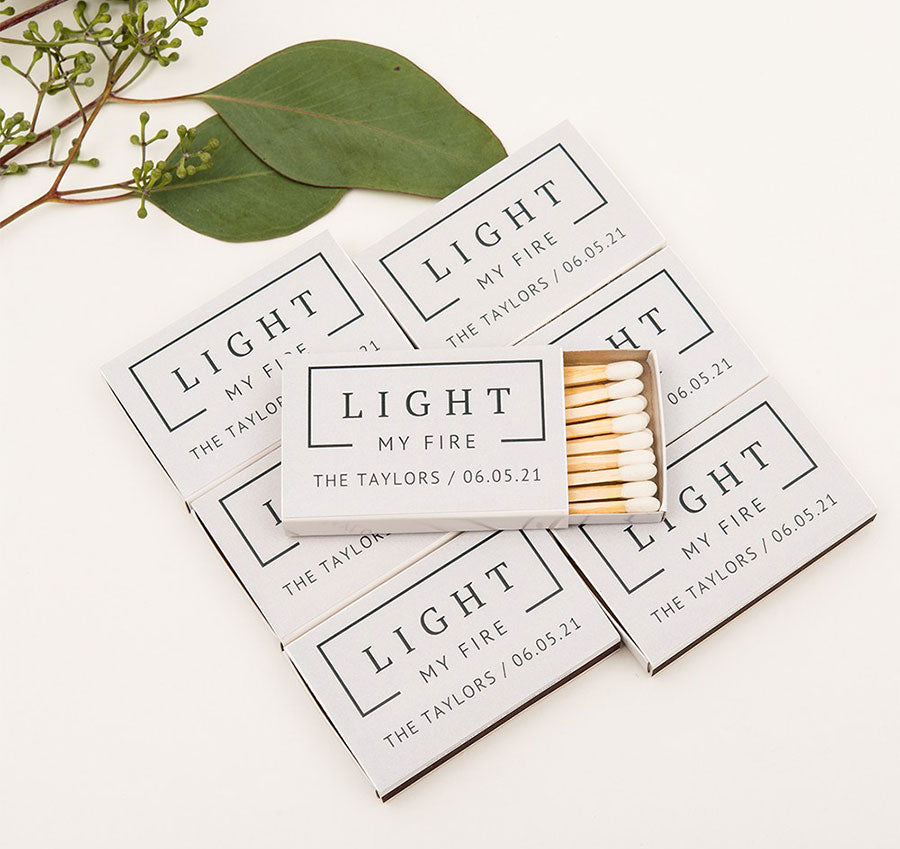 Personalized Matchbox - Rustic Love - Pack of 50