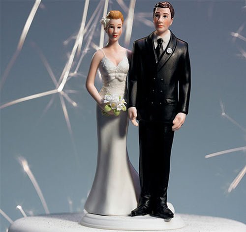 Love Pinch Bride &amp; Groom Cake Topper