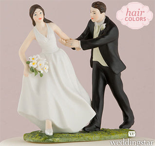 Race to the Altar Bride &amp; Groom Cake Topper