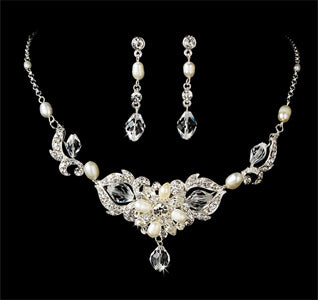 Swarovski Crystal &amp; Pearl Bridal Jewelry Set