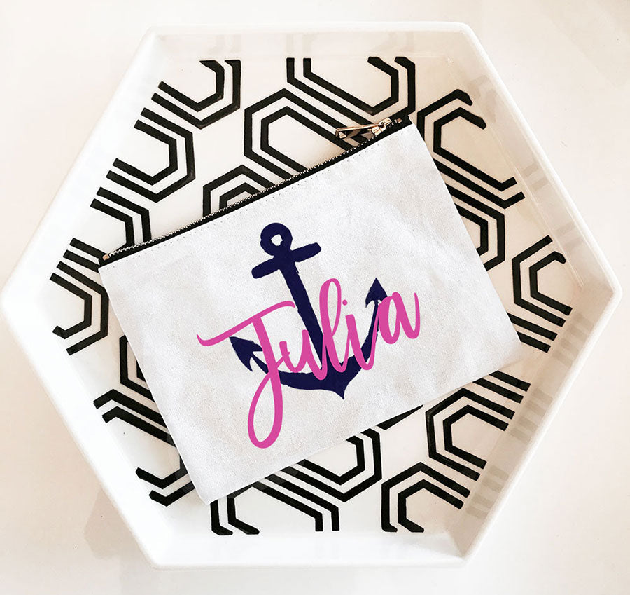 Personalized Tropical Canvas Cosmetic Bag