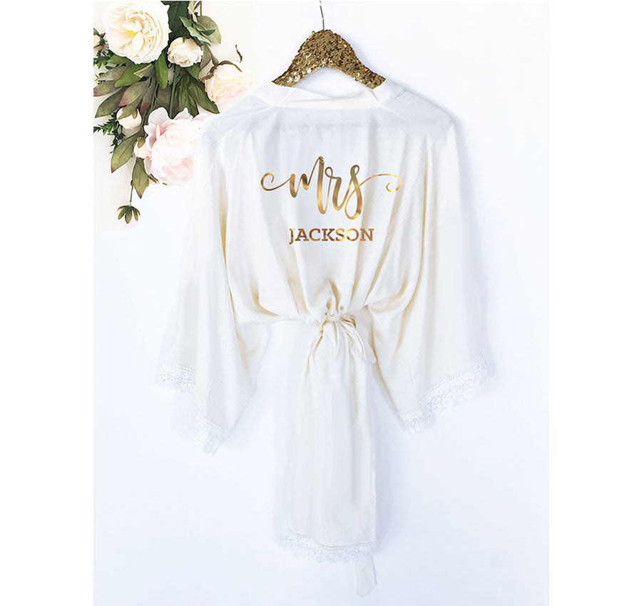 Personalized Gold Foil Bride Robe