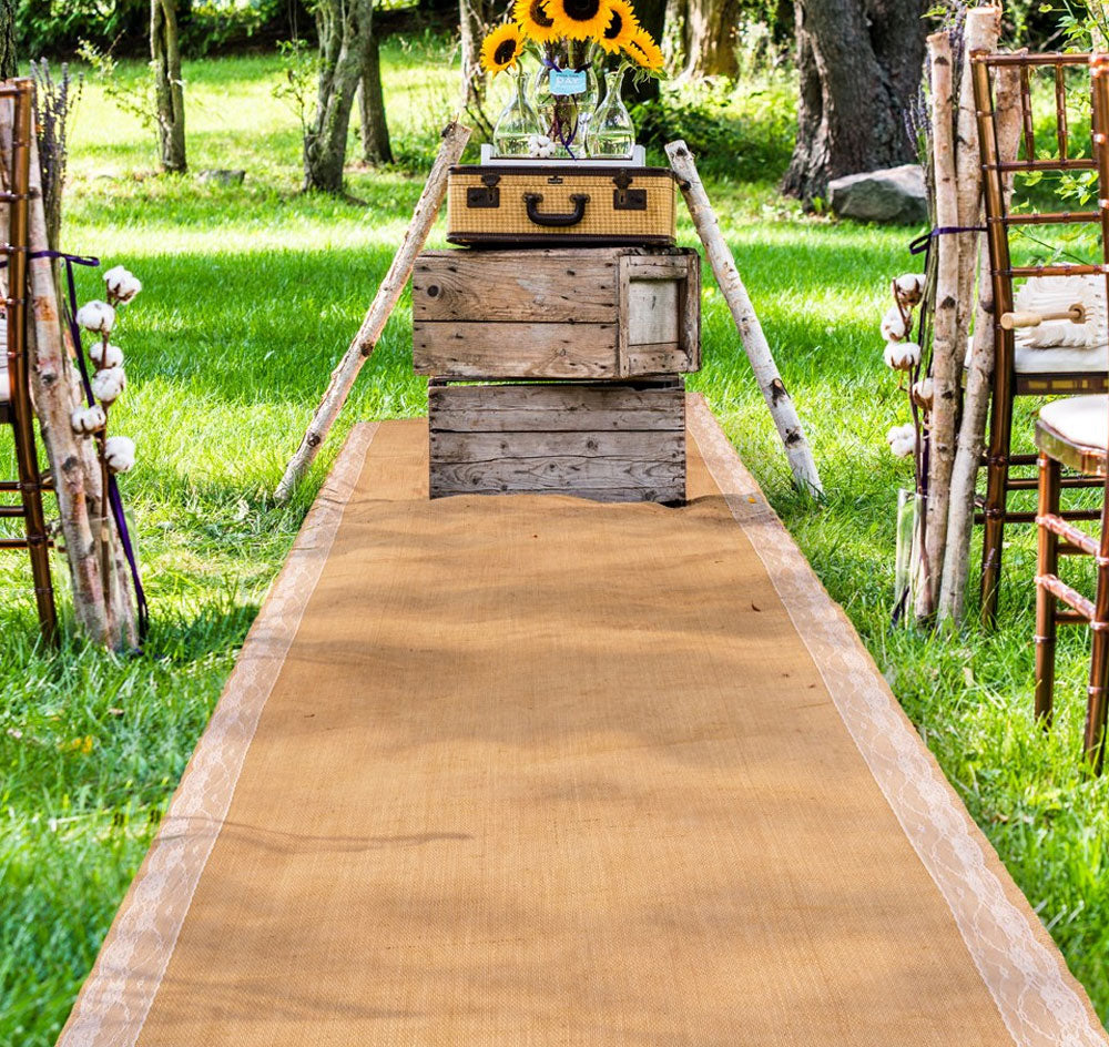 Burlap & Lace Wedding Aisle Runner