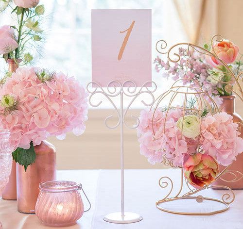 Ornamental Wire Stationery Holders Tall - White
