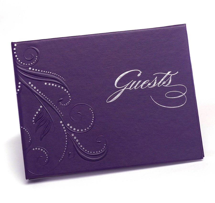 Purple Swirl Dots Guest Book