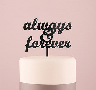 Always &amp; Forever Wedding  Cake Topper - Black
