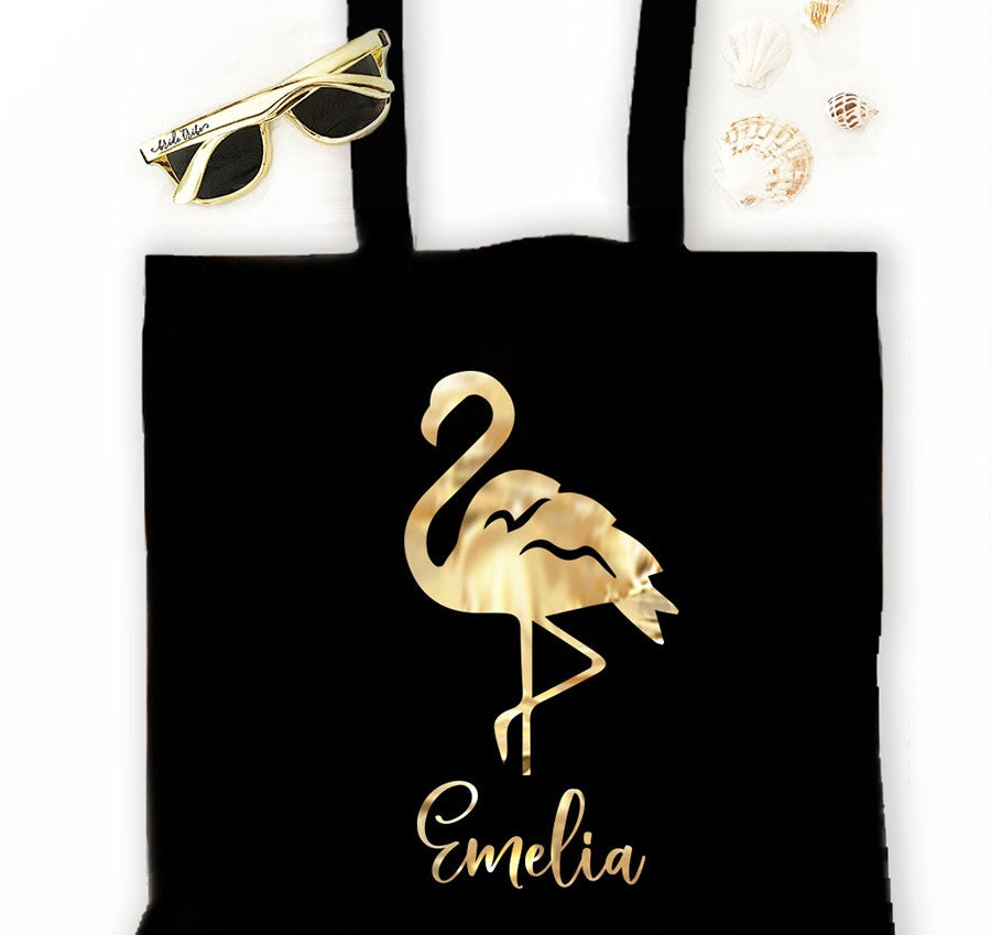 Personalized Tropical Foil Tote Bag