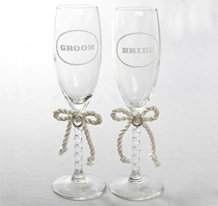 Western Wedding Toasting Flutes