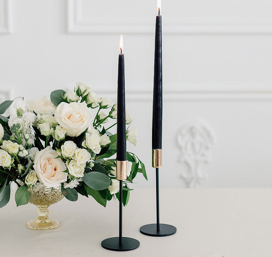 Modern Tiered Taper Candle Holders - Set of 2