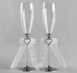 Heart Buckle Wedding Toasting Flutes