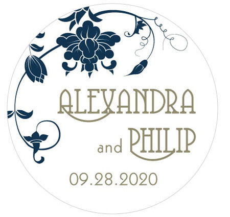 Floral Orchestra Small Wedding Stickers