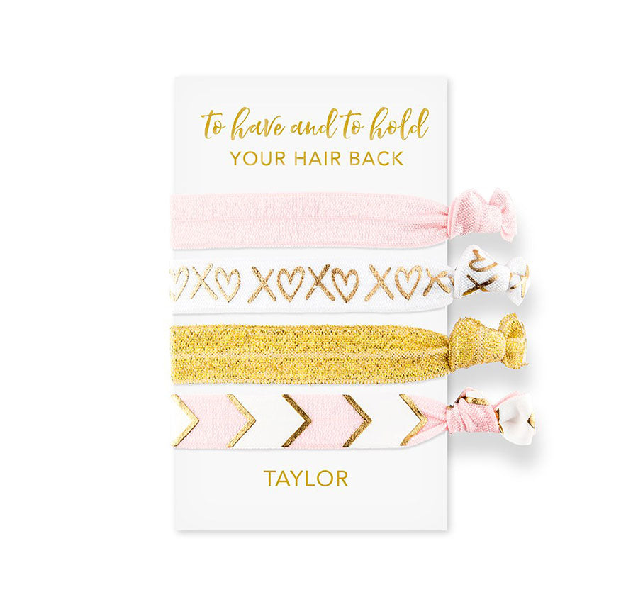 To Have And To Hold Bridesmaid Hair Ties - Pink