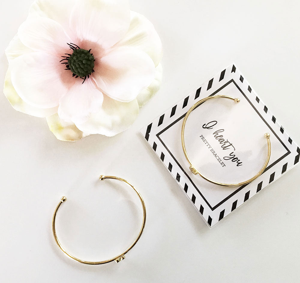 Gold Heart Bridesmaid Bracelet