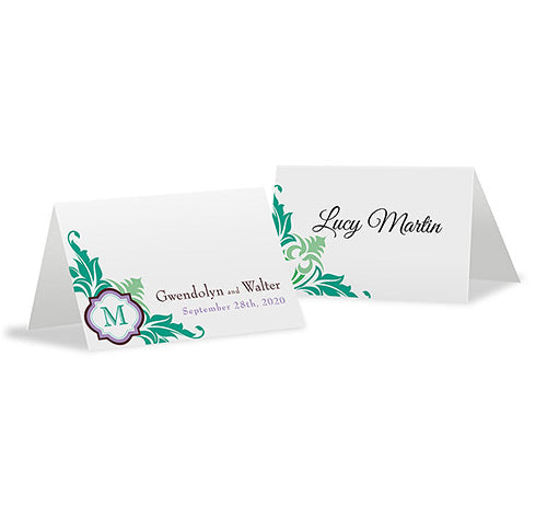 Lavish Monogram Wedding Place Cards