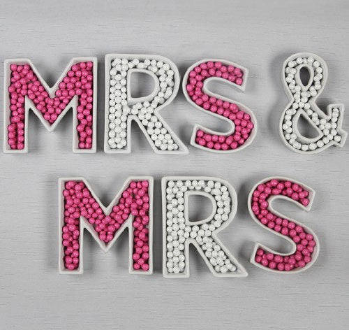 MRS &amp; MRS Ceramic Letter Dishes