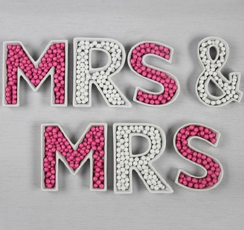 MRS & MRS Ceramic Letter Dishes