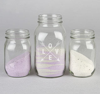 Love Arrows Sand Ceremony Mason Jar Set