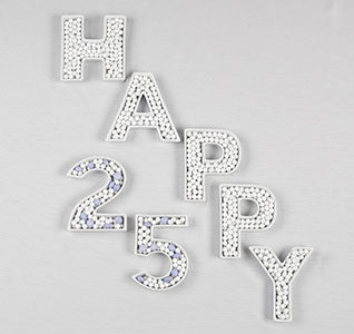 HAPPY 25 Ceramic Letter Dishes