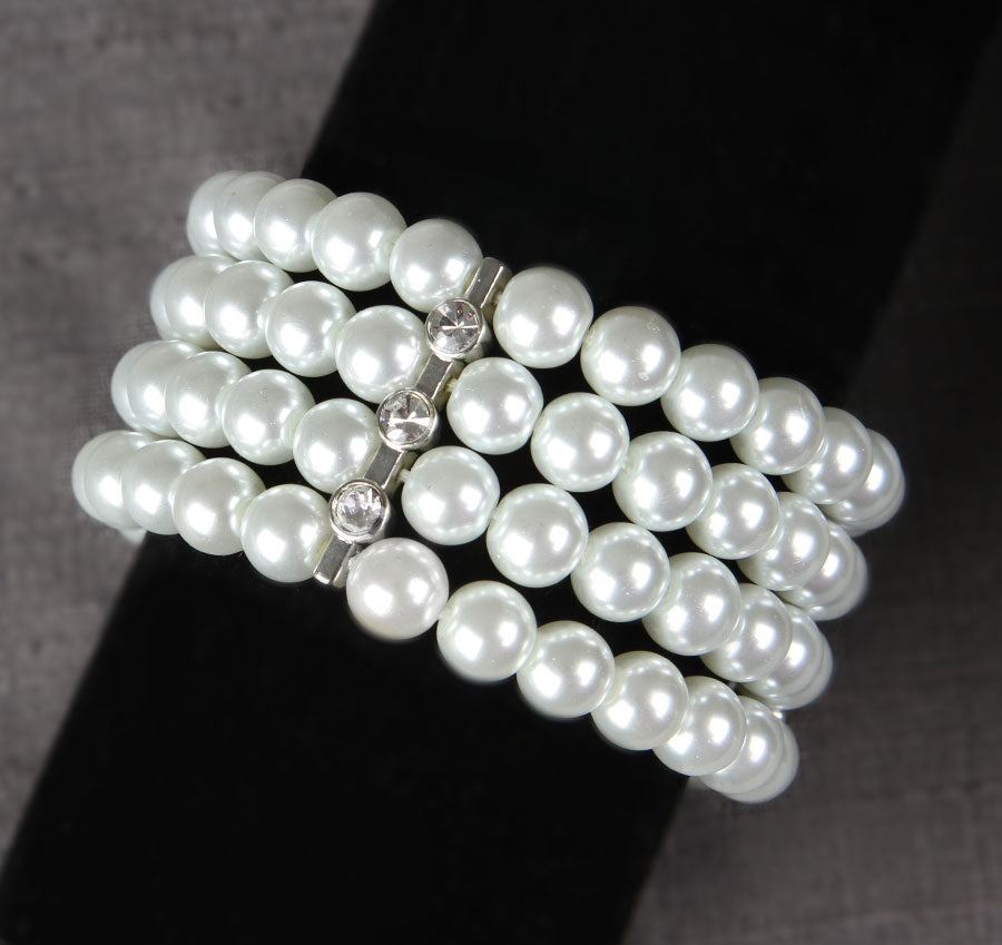 Silver Pearl Wedding Bracelet