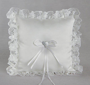 Silver Heart Ring Bearer Pillow
