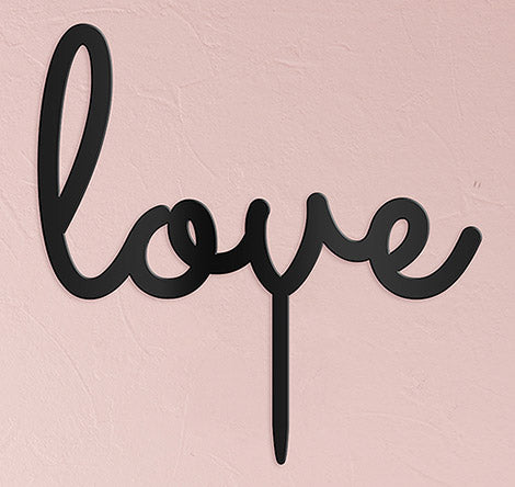 Love Wedding Cake Topper - Black