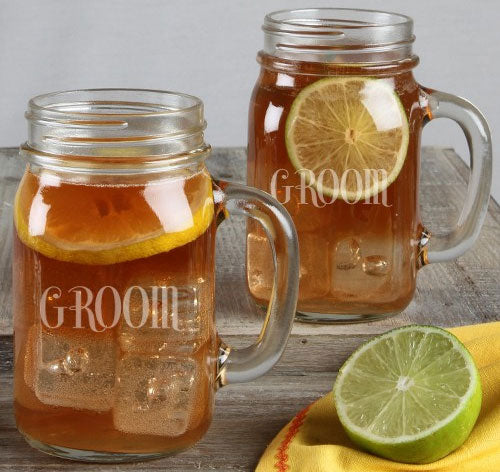 Groom & Groom Wedding Mason Jar Set