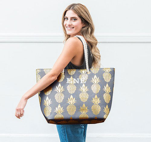 Personalized Pineapple Tote Bag - Grey (XL)