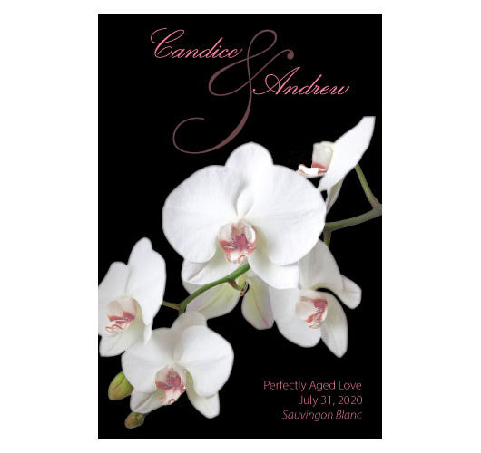 Classic Orchid Wedding Wine Labels