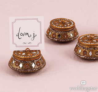 Golden Lac Boxes Place Card Holders (Set of 4)