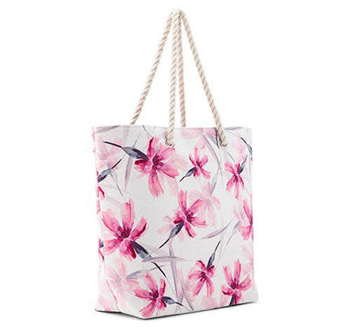 Personalized Bridesmaid Tote Bag - Pink Floral