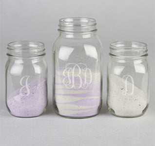 Monogram Sand Ceremony Mason Jar Set